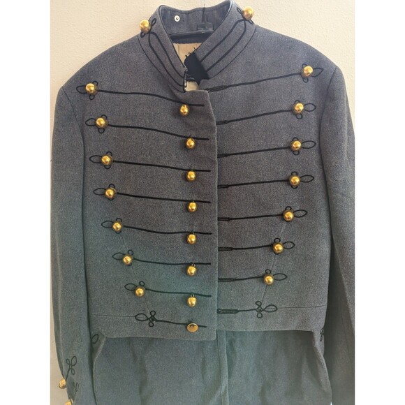 1950s West Point Academy Cadet Wool Coat Jacket Military Gray Gold Buttons Small - Picture 3 of 16
